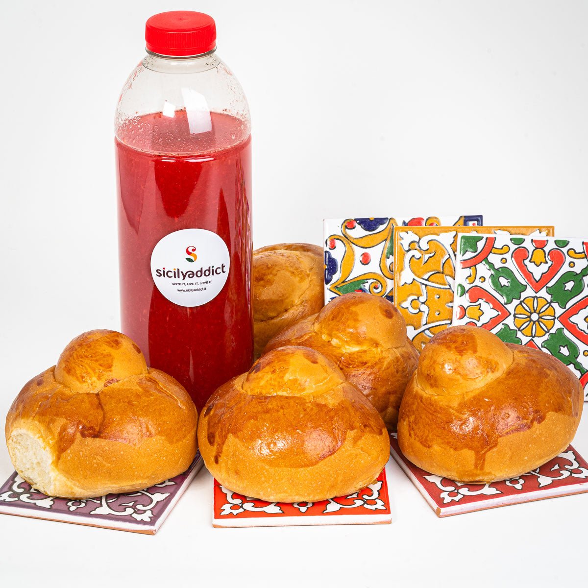 Kit 5 granite Fragola con brioche co' tuppo - SicilyAddict