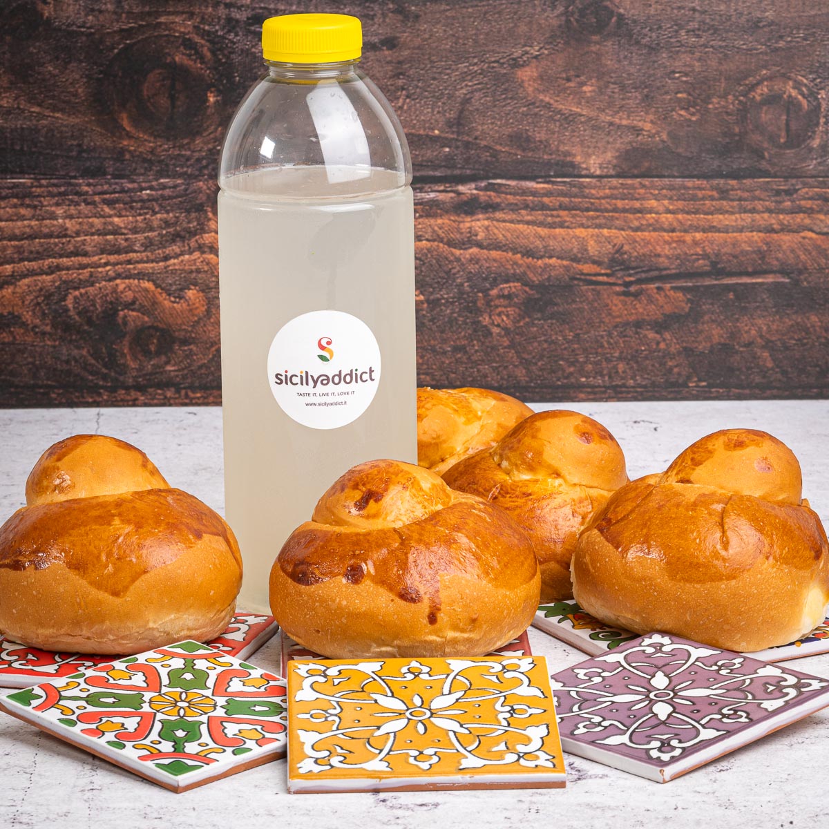 Kit 5 granite Limone con brioche co' tuppo - SicilyAddict