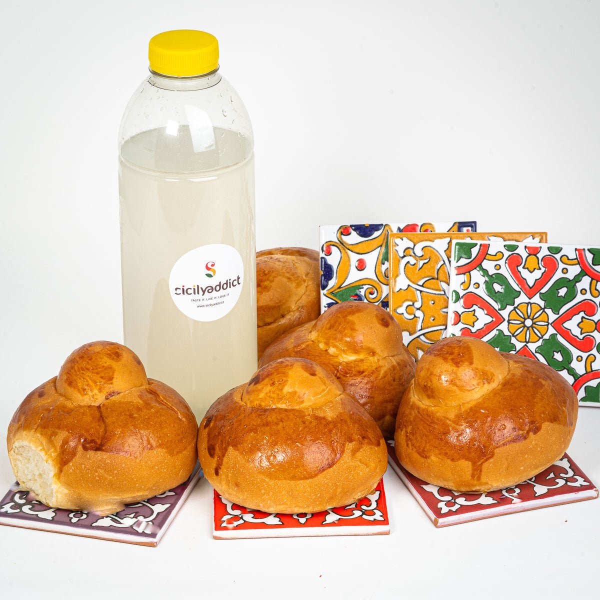 Kit 5 granite Limone con brioche co' tuppo - SicilyAddict