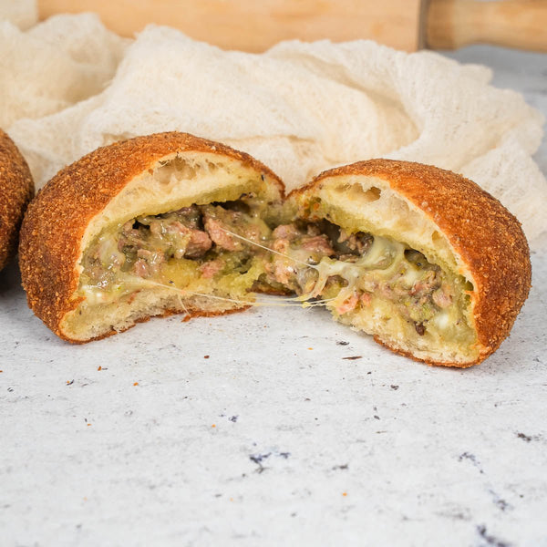 Rizzuola siciliana salsiccia e Provola 180g - 4 pezzi - SicilyAddict